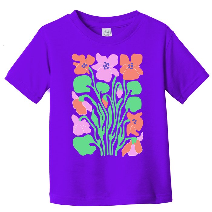 Retro Boho Flowers Floral Pattern Toddler T-Shirt