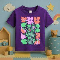 Retro Boho Flowers Floral Pattern Toddler T-Shirt