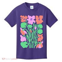 Retro Boho Flowers Floral Pattern Kids T-Shirt