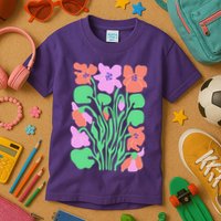 Retro Boho Flowers Floral Pattern Kids T-Shirt