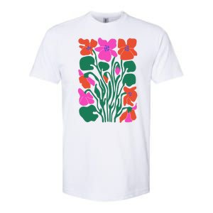 Retro Boho Flowers Floral Pattern Softstyle CVC T-Shirt