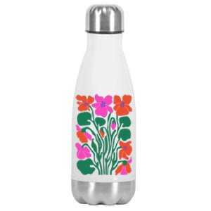 Retro Boho Flowers Floral Pattern Stainless Steel Insulated Water Bottle