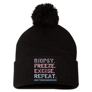 retro Biopsy Freeze Excise Repeat Dermatology Pom Pom 12in Knit Beanie