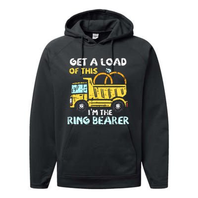 Ring Bearer Funny Wedding Party Truck Boy Performance Fleece Hoodie