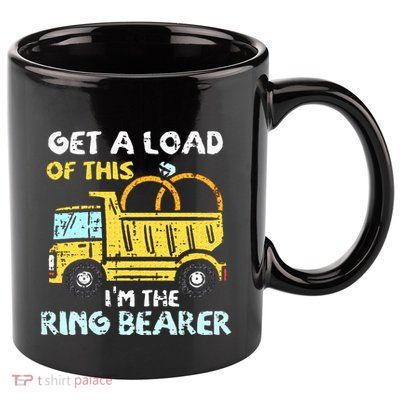 Ring Bearer Funny Wedding Party Truck Boy 11oz C Handle Ceramic Mug