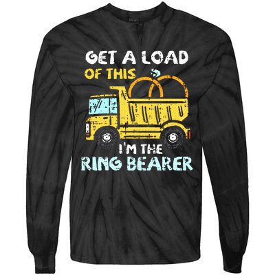 Ring Bearer Funny Wedding Party Truck Boy Tie-Dye Long Sleeve Shirt