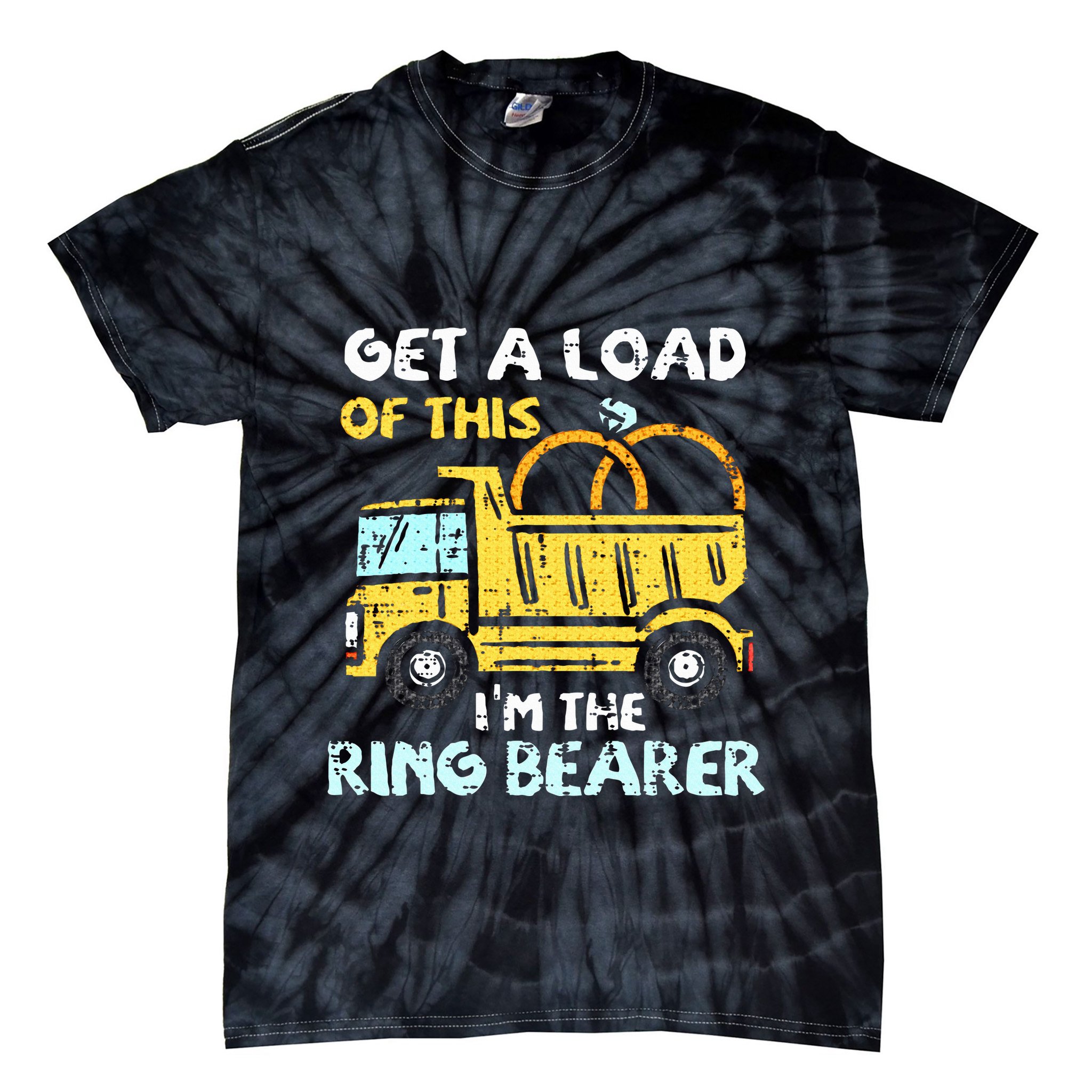 Ring Bearer Funny Wedding Party Truck Boy Tie-Dye T-Shirt