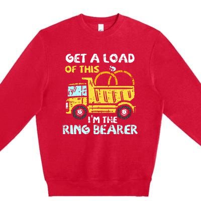 Ring Bearer Funny Wedding Party Truck Boy Premium Crewneck Sweatshirt