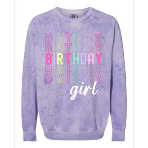 Retro Birthday For Girl Awesome Cute Birthday Party Colorblast Crewneck Sweatshirt