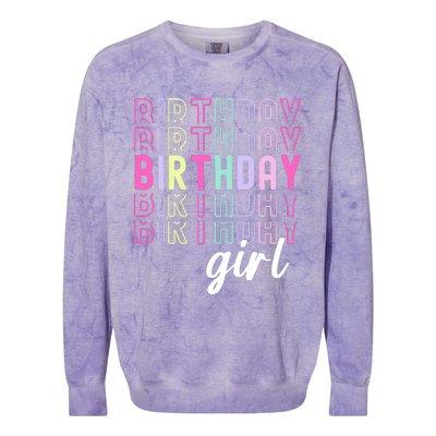 Retro Birthday For Girl Awesome Cute Birthday Party Colorblast Crewneck Sweatshirt