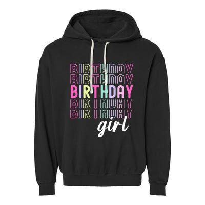 Retro Birthday For Girl Awesome Cute Birthday Party Garment-Dyed Fleece Hoodie