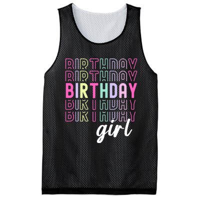 Retro Birthday For Girl Awesome Cute Birthday Party Mesh Reversible Basketball Jersey Tank