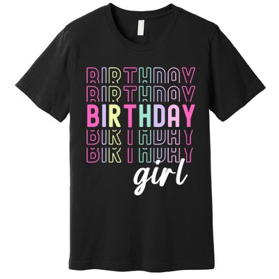 Retro Birthday For Girl Awesome Cute Birthday Party Premium T-Shirt