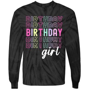 Retro Birthday For Girl Awesome Cute Birthday Party Tie-Dye Long Sleeve Shirt