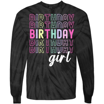 Retro Birthday For Girl Awesome Cute Birthday Party Tie-Dye Long Sleeve Shirt