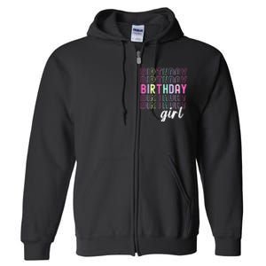 Retro Birthday For Girl Awesome Cute Birthday Party Full Zip Hoodie