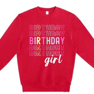 Retro Birthday For Girl Awesome Cute Birthday Party Premium Crewneck Sweatshirt