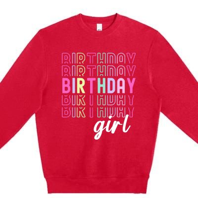 Retro Birthday For Girl Awesome Cute Birthday Party Premium Crewneck Sweatshirt