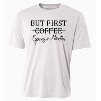 Retro But First Coffee Espresso Martini Funny Cooling Performance Crew T-Shirt