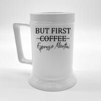 Retro But First Coffee Espresso Martini Funny Beer Stein