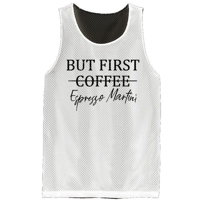 Retro But First Coffee Espresso Martini Funny Mesh Reversible Basketball Jersey Tank