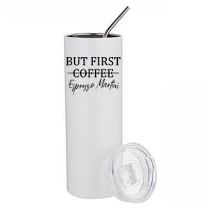 Retro But First Coffee Espresso Martini Funny Stainless Steel Tumbler