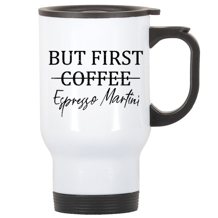 Retro But First Coffee Espresso Martini Funny Stainless Steel Travel Mug