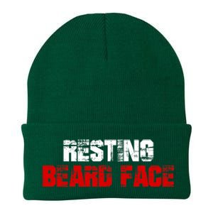 Resting Beard Face Funny Beard Parody Bearded Knit Cap Winter Beanie