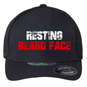 Resting Beard Face Funny Beard Parody Bearded Flexfit Unipanel Trucker Cap