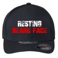 Resting Beard Face Funny Beard Parody Bearded Flexfit Unipanel Trucker Cap