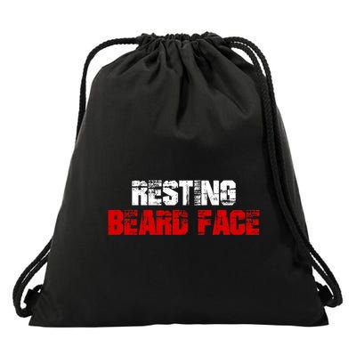 Resting Beard Face Funny Beard Parody Bearded Drawstring Bag