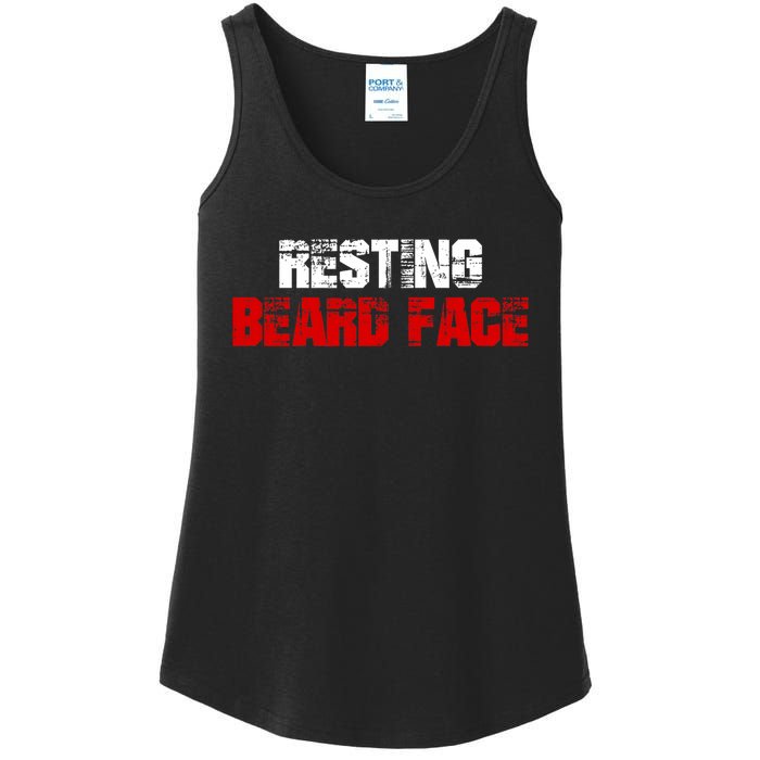 Resting Beard Face Funny Beard Parody Bearded Ladies Essential Tank