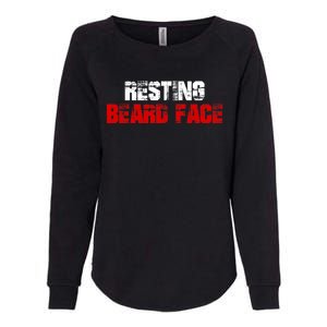 Resting Beard Face Funny Beard Parody Bearded Womens California Wash Sweatshirt