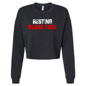 Resting Beard Face Funny Beard Parody Bearded Cropped Pullover Crew