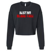 Resting Beard Face Funny Beard Parody Bearded Cropped Pullover Crew