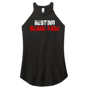 Resting Beard Face Funny Beard Parody Bearded Women's Perfect Tri Rocker Tank