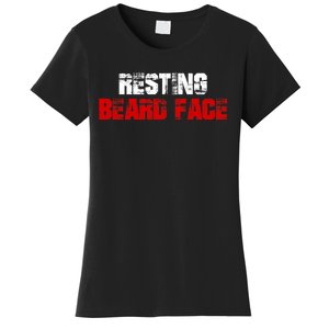 Resting Beard Face Funny Beard Parody Bearded Women's T-Shirt