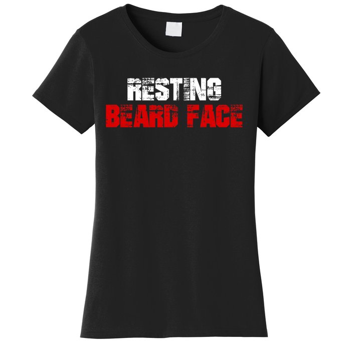 Resting Beard Face Funny Beard Parody Bearded Women's T-Shirt