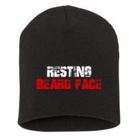 Resting Beard Face Funny Beard Parody Bearded Short Acrylic Beanie