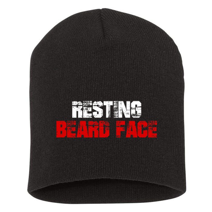 Resting Beard Face Funny Beard Parody Bearded Short Acrylic Beanie