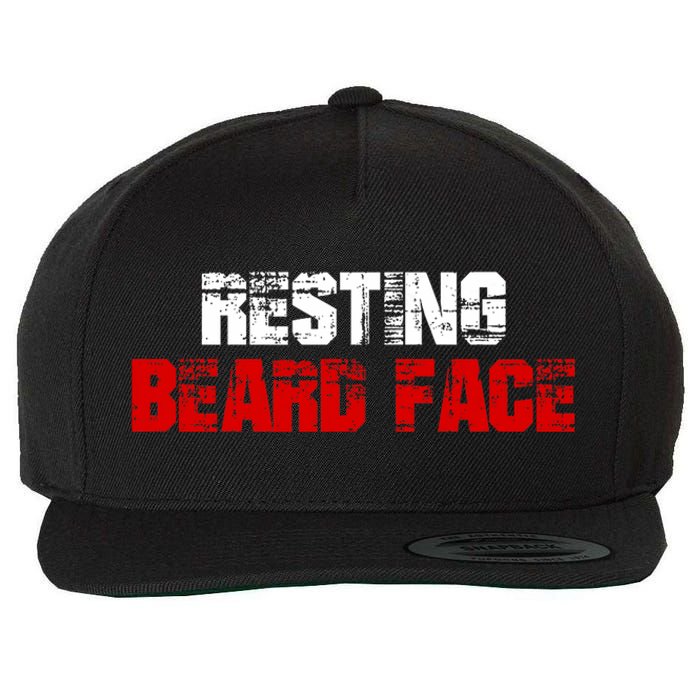 Resting Beard Face Funny Beard Parody Bearded Wool Snapback Cap