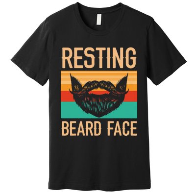 Resting Beard Face Beard Lover Bearded Guy Mustache Premium T-Shirt