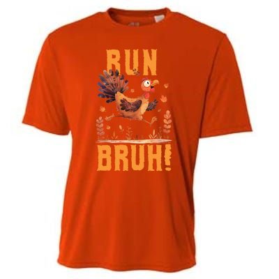 Run Bruh Funny Running Turkey Trot Fun Run Thanksgiving Gift Cooling Performance Crew T-Shirt