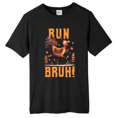 Run Bruh Funny Running Turkey Trot Fun Run Thanksgiving Gift Tall Fusion ChromaSoft Performance T-Shirt