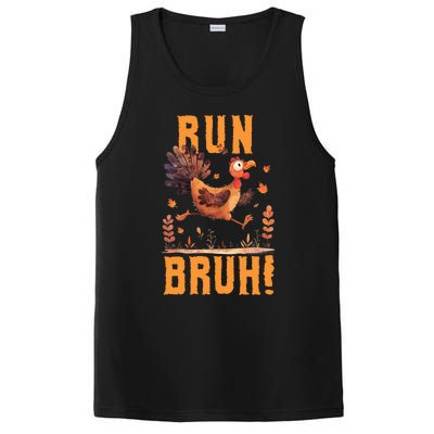 Run Bruh Funny Running Turkey Trot Fun Run Thanksgiving Gift PosiCharge Competitor Tank