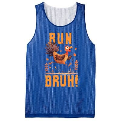 Run Bruh Funny Running Turkey Trot Fun Run Thanksgiving Gift Mesh Reversible Basketball Jersey Tank