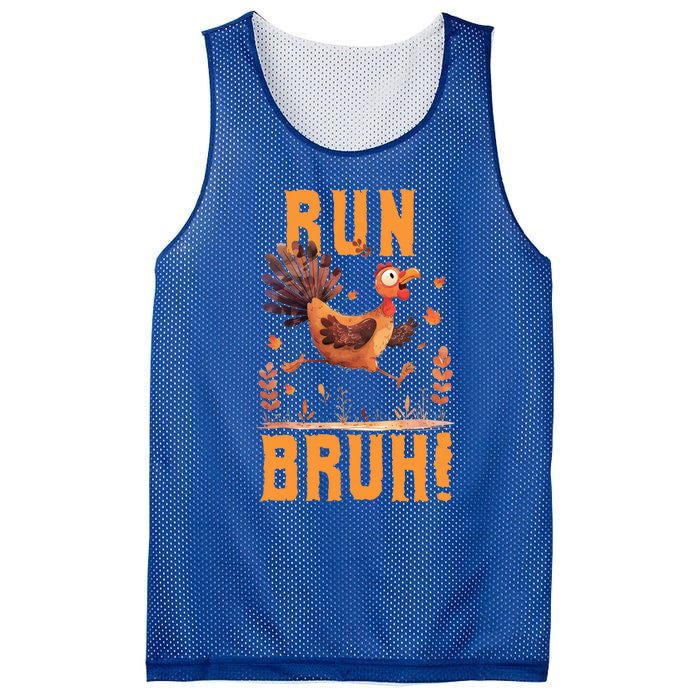 Run Bruh Funny Running Turkey Trot Fun Run Thanksgiving Gift Mesh Reversible Basketball Jersey Tank