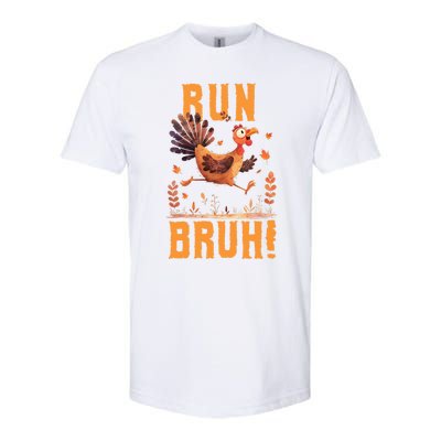 Run Bruh Funny Running Turkey Trot Fun Run Thanksgiving Gift Softstyle CVC T-Shirt