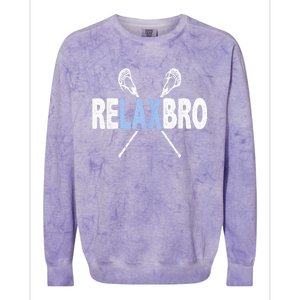 Relax Bro Funny Lacrosse Player Lax Lover Joke Teen Colorblast Crewneck Sweatshirt