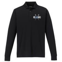 Relax Bro Funny Lacrosse Player Lax Lover Joke Teen Performance Long Sleeve Polo